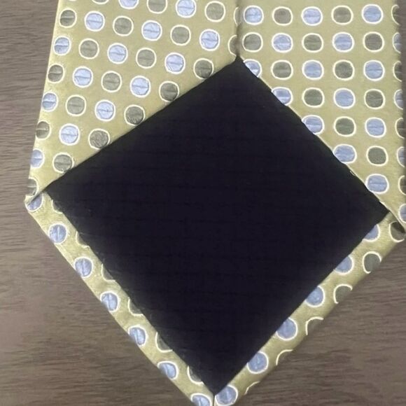 2for25 Jones New York Silk Men’s Tie Green Geometric Designer Business Casual - Picture 7 of 8